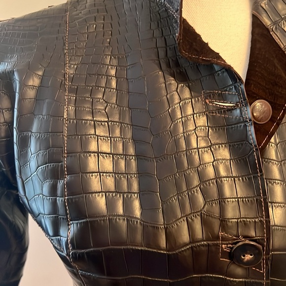 REAL CROC LEATHER JACKET CUSTOM MADE Size Small - Picture 3 of 17